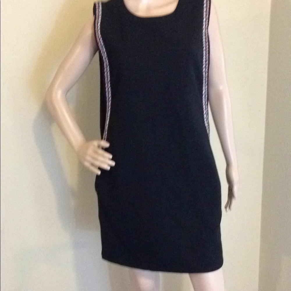 See You Soon Black Tunic Dress with Pink Edging